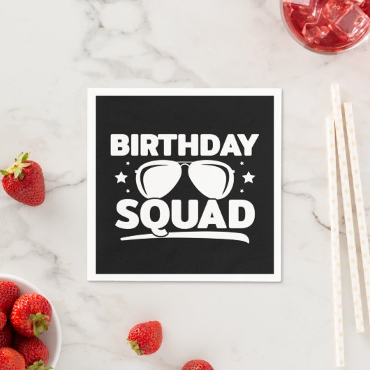 Cool Fun Matching Group Party Crew Verjaardagssele Servet (Insitu)