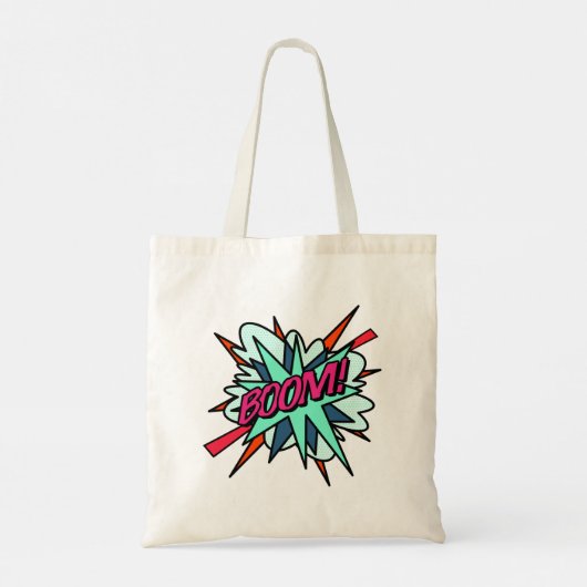 Cool Fun Modern Comic Book BOOM Tote Bag (Achterkant)