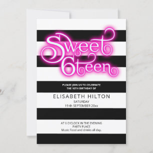 Cool fun moderne strepen typografie lief zestien kaart