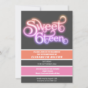 Cool fun moderne strepen typografie lief zestien kaart