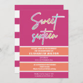 Cool fun neon typografie strepen zoet 16 kaart (Voorkant / Achterkant)