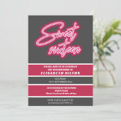 Cool fun neon typografie strepen zoet 16 kaart (Staand voorkant)