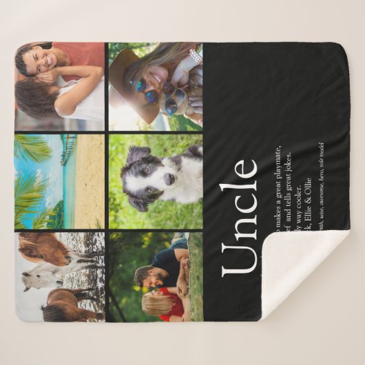Cool Fun oom Definition Modern Photo Collage Sherpa Deken (Voorkant (horizontaal))