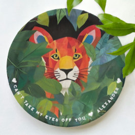 Cool Fun Oranje Safari Tijger Kleurrijk Jungle Sch Papieren Bordje