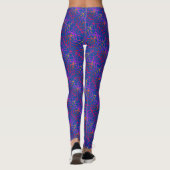 Cool Fun Paars Blauw Halloween Spinnenweb Patroon Leggings (Achterkant)