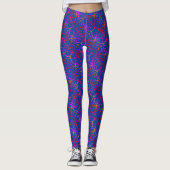 Cool Fun Paars Blauw Halloween Spinnenweb Patroon Leggings (Voorkant)