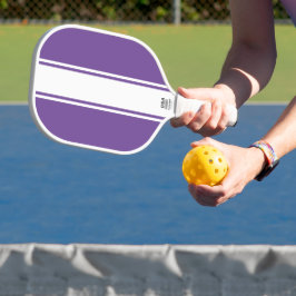 Cool Fun Paars Slank Wit Verticaal Racing Strepen Pickleball Paddle