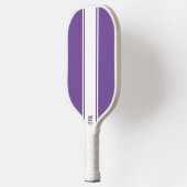 Cool Fun Paars Slank Wit Verticaal Racing Strepen Pickleball Paddle (Links)