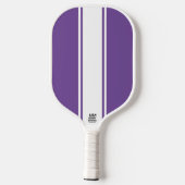 Cool Fun Paars Slank Wit Verticaal Racing Strepen Pickleball Paddle (Achterkant)