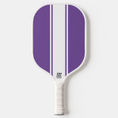 Cool Fun Paars Slank Wit Verticaal Racing Strepen Pickleball Paddle (Voorkant)