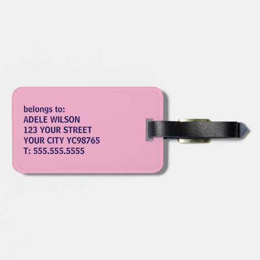 Cool Fun Paarse Roze Zomer Vibes Bagagelabel (Achterkant horizontaal)