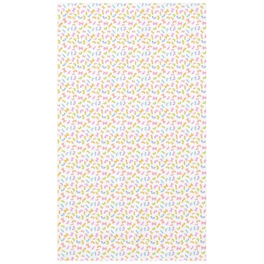 Cool fun pasta macaroni kleurrijk patroon op wit tafelkleed (Voorkant)