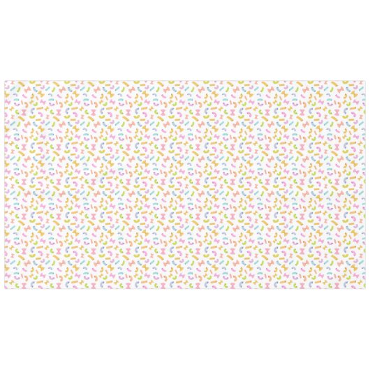 Cool fun pasta macaroni kleurrijk patroon op wit tafelkleed (Voorkant (Horizontaal))