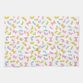 Cool fun pasta macaroni kleurrijk patroon op wit theedoek (Horizontaal)
