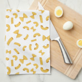 Cool fun pasta macaroni patroon op wit theedoek (Quarter Fold)