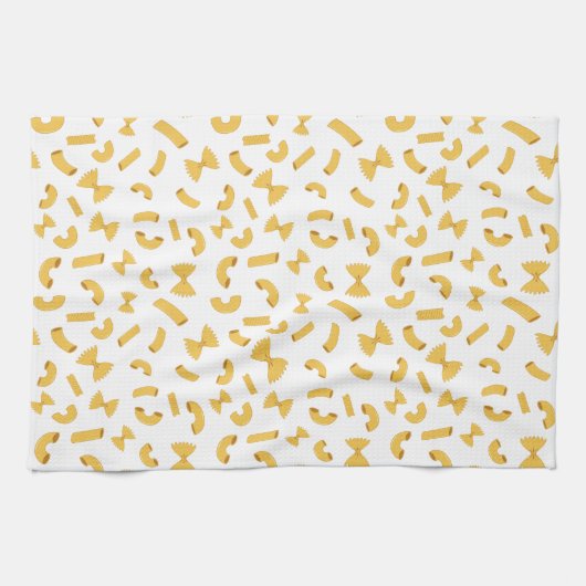 Cool fun pasta macaroni patroon op wit theedoek (Horizontaal)