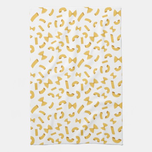Cool fun pasta macaroni patroon op wit theedoek (Verticaal)