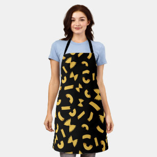 Cool fun pasta macaroni patroon op zwart schort