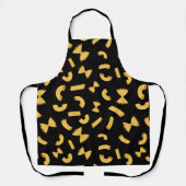 Cool fun pasta macaroni patroon op zwart schort (Voorkant)