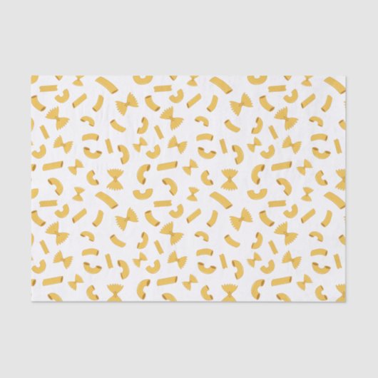 Cool fun pasta macaroni pattern on white tissuepapier (Voorkant)