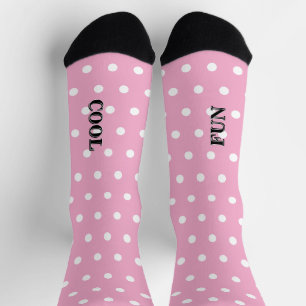 Cool Fun Pastel Roze Witte Stippen Sokken