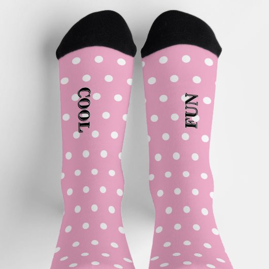 Cool Fun Pastel Roze Witte Stippen Sokken (Top)