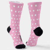 Cool Fun Pastel Roze Witte Stippen Sokken (Gebogen)