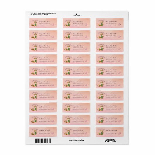 Cool Fun Pink Easter Bunny Retouradres Etiket (Full Sheet)