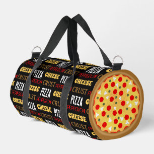 Cool fun pizza pepperoni patroon kaas korst tekst plunjezak