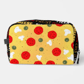 Cool fun pizza pepperoni patroon kaas korst tekst toilettasje (Voorkant)
