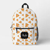 Cool fun pizza plakjes patroon wit Monogram zwart Bedrukte Rugzak (Voorkant)