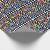 Cool Fun Planets en Stars Happy Birthday Abstract Cadeaupapier (Hoek)