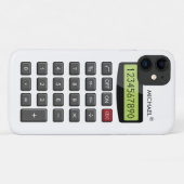 Cool Fun Rekenmachinepatroon met aangepaste tekst Case-Mate iPhone Case (Achterkant (horizontaal))