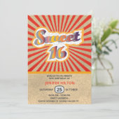 Cool fun retro typografie lief 16 kaart (Staand voorkant)