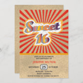 Cool fun retro typografie lief 16 kaart (Voorkant / Achterkant)