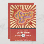 Cool fun retro typografie lief 16 kaart (Voorkant / Achterkant)