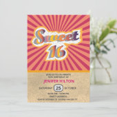 Cool fun retro typografie lief 16 kaart (Staand voorkant)
