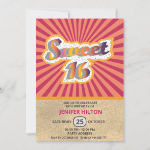 Cool fun retro typografie lief 16 kaart