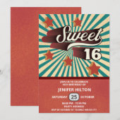 Cool fun retro typografie lief 16 kaart (Voorkant / Achterkant)