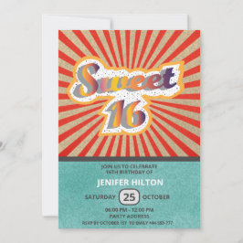 Cool fun retro typografie lief 16 kaart