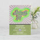 Cool fun retro typografie lief 16 kaart (Staand voorkant)
