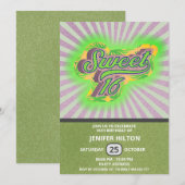 Cool fun retro typografie lief 16 kaart (Voorkant / Achterkant)