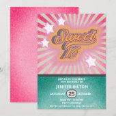 Cool fun retro typografie lief 16 kaart (Voorkant / Achterkant)