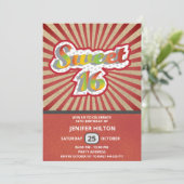Cool fun retro typografie lief 16 kaart (Staand voorkant)