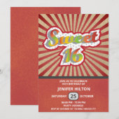 Cool fun retro typografie lief 16 kaart (Voorkant / Achterkant)