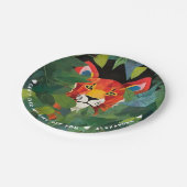 Cool Fun Sinaasappel Safari Tijger Kleurrijke Oerw Papieren Bordje (Gekanteld)