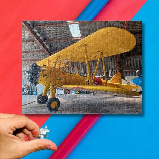 Cool Fun Stearman Vliegtuigfoto, Familie, Luchtvaa Legpuzzel