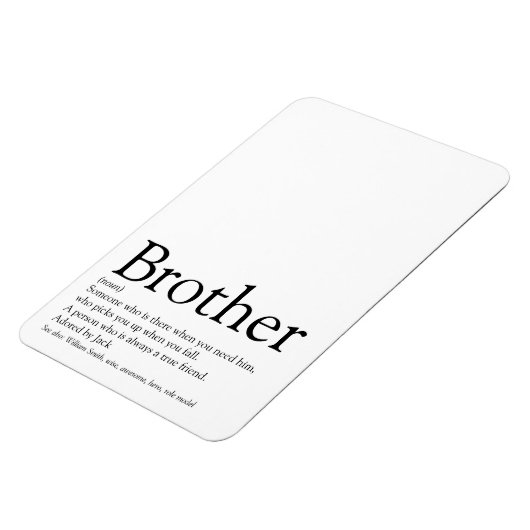 Cool Fun Typographic Best Brother Ever Definition Magneet (Linkerzijde)