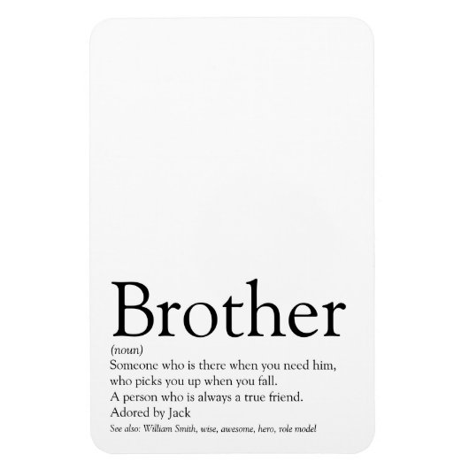 Cool Fun Typographic Best Brother Ever Definition Magneet (Verticaal)
