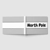 Cool Fun Winter Grijs Wit Strepen "Noordpool" Gastenboek (Volledig)